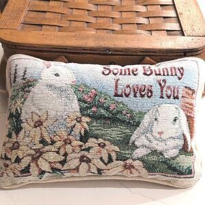 Some Bunny Loves You Decorative Tapestry Accent Pillow